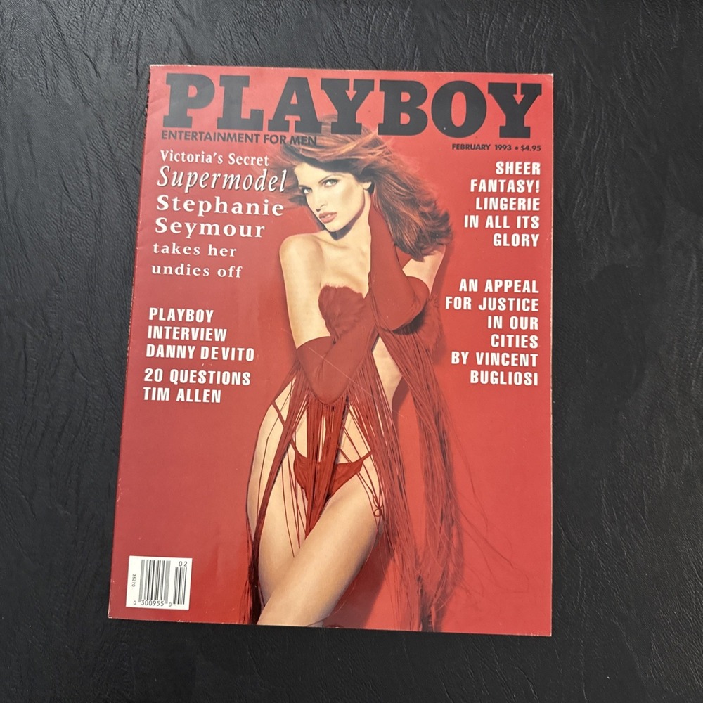 Playboy Magazine February 1993 Cover: Stephanie Seymour Playmate: Jennifer LeRoy